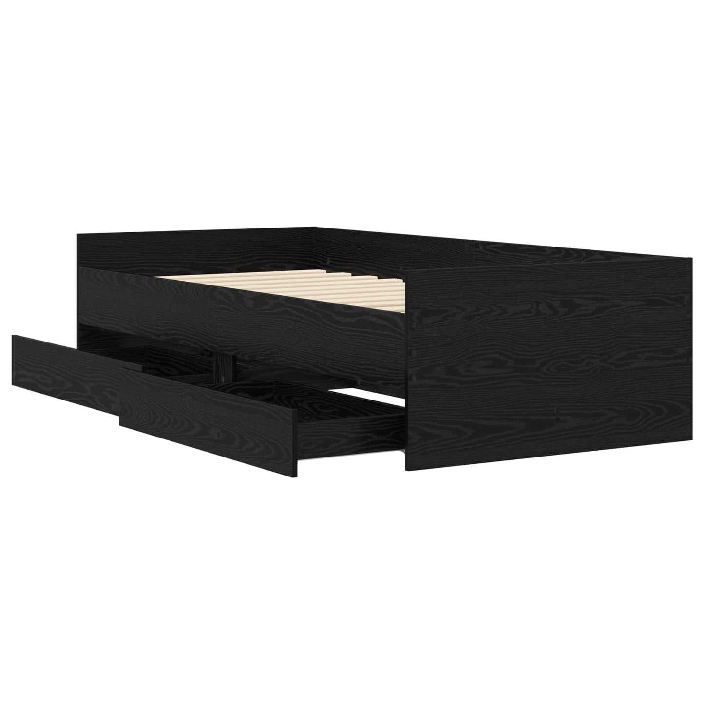 Bettgestell mit Stauraum Schwarze Eiche 80 x 200 cm