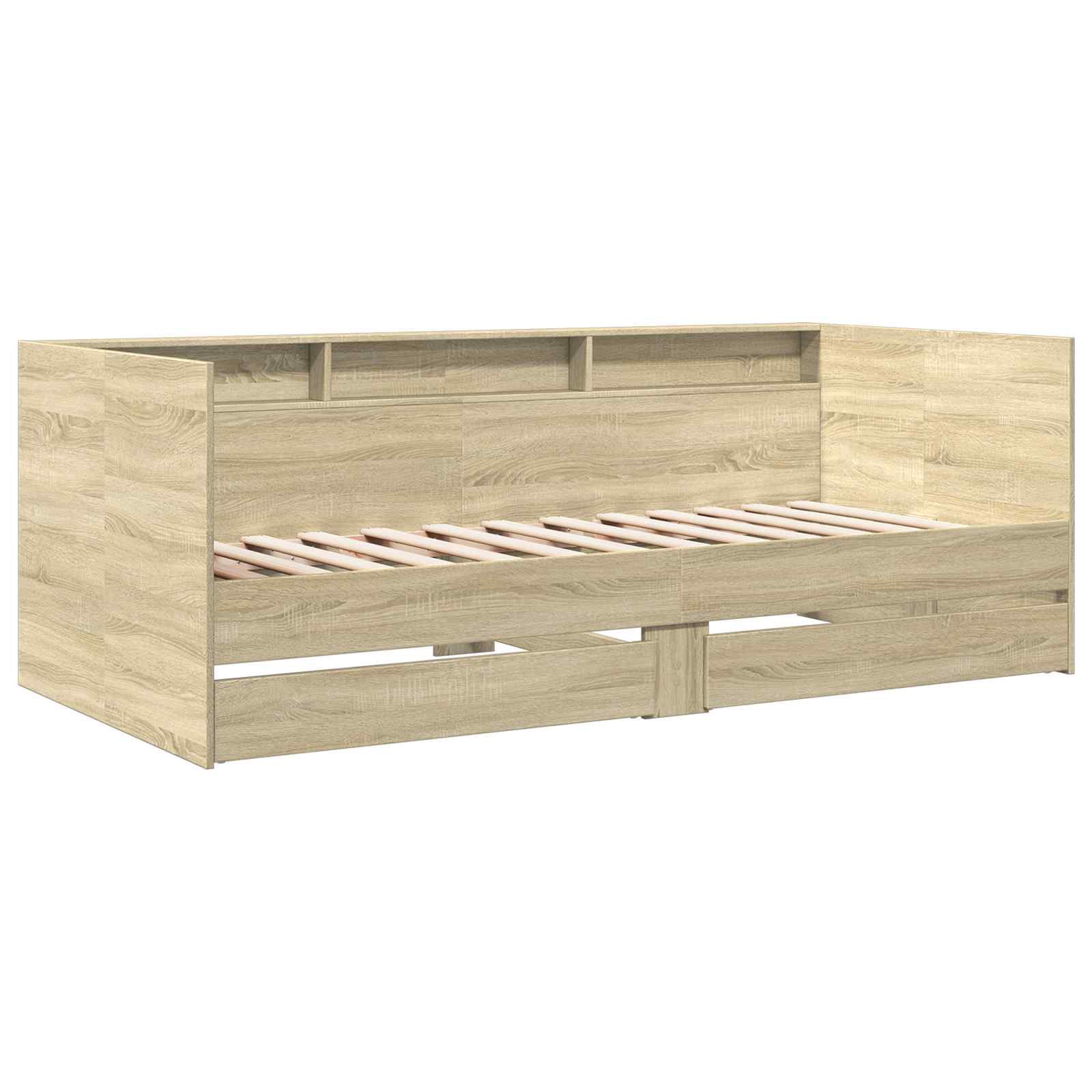 Tagesbett mit Schubladen mit Regal Sonoma-Eiche Holzwerkstoff