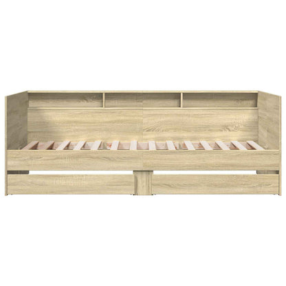 Tagesbett mit Schubladen mit Regal Sonoma-Eiche Holzwerkstoff