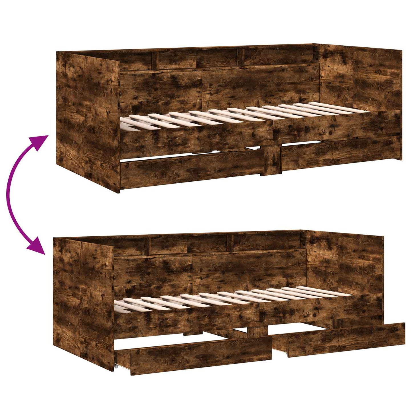 Tagesbett mit Schubladen Geräucherte Eiche Holzwerkstoff