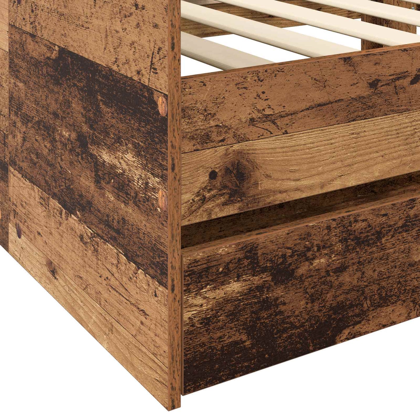 Tagesbett mit Schubladen mit Regal Altholz Holzwerkstoff