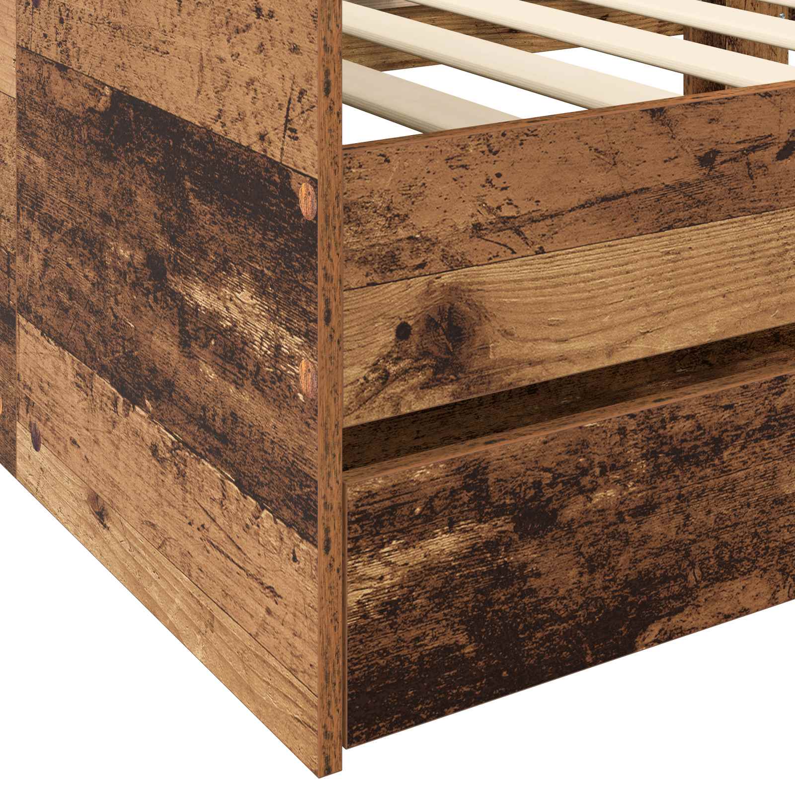 Tagesbett mit Schubladen mit Regal Altholz Holzwerkstoff
