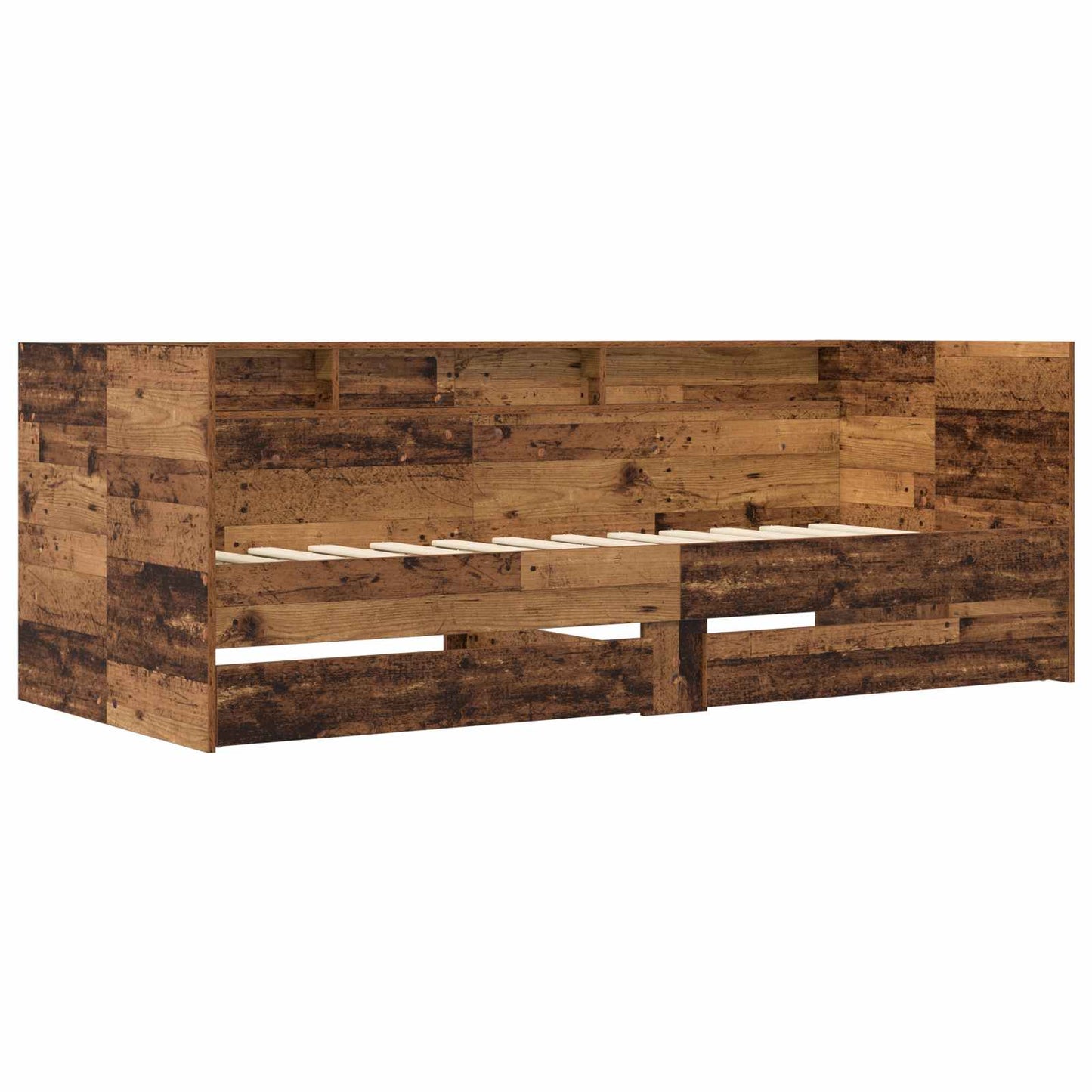 Tagesbett mit Schubladen mit Regal Altholz Holzwerkstoff