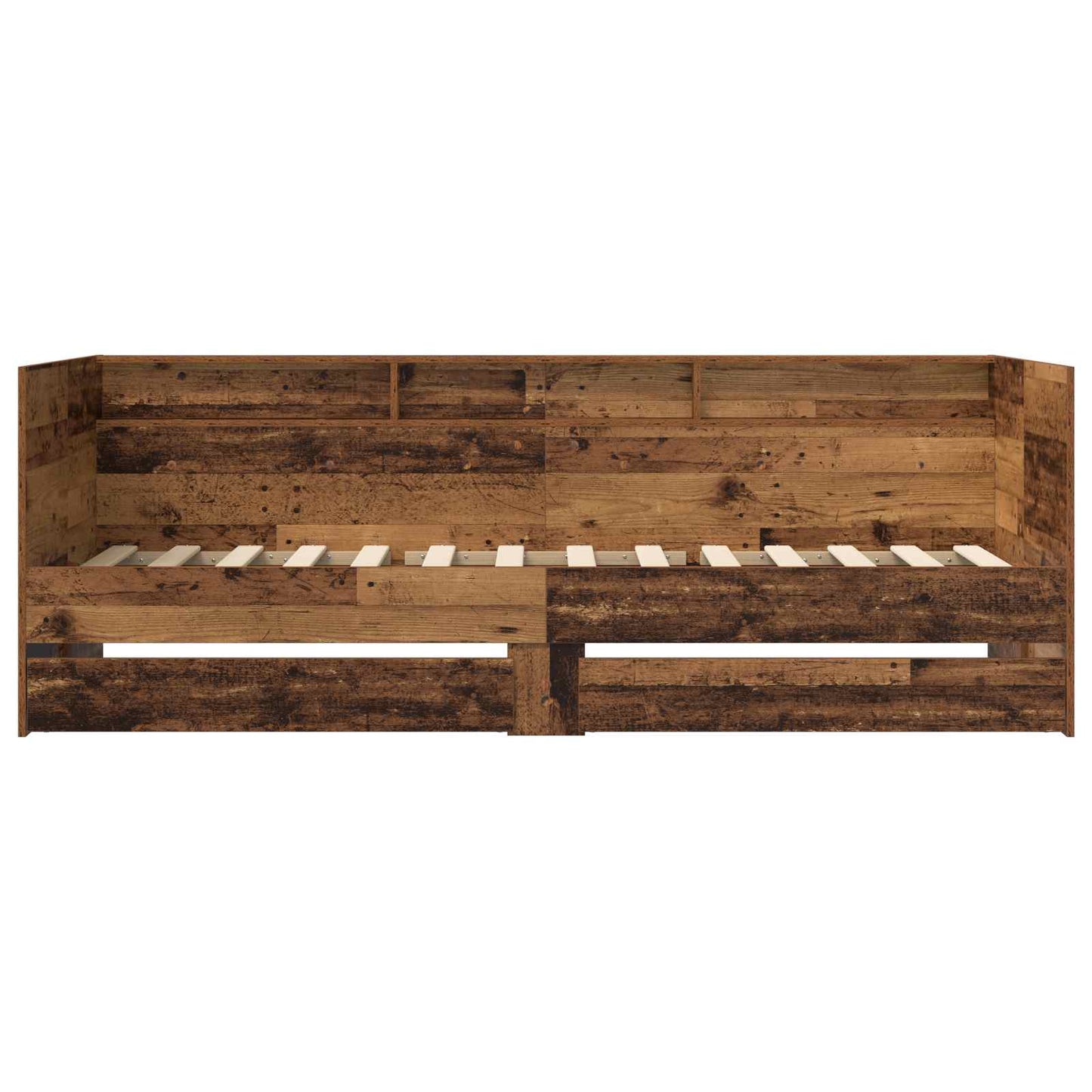 Tagesbett mit Schubladen mit Regal Altholz Holzwerkstoff