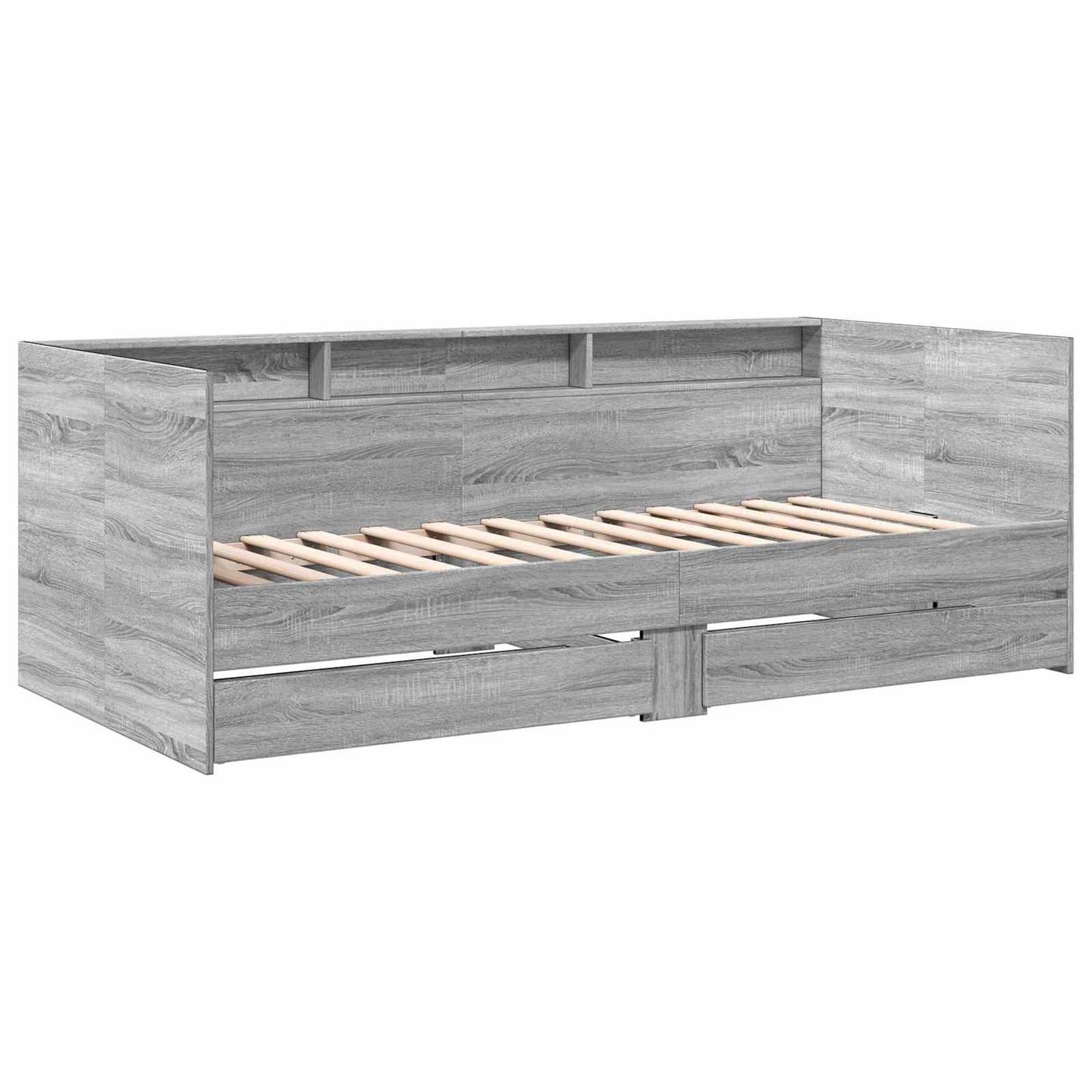 Tagesbett mit Schubladen mit Regal Grau Sonoma Holzwerkstoff