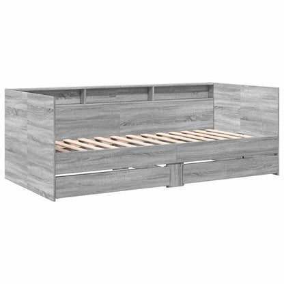 Tagesbett mit Schubladen mit Regal Grau Sonoma Holzwerkstoff