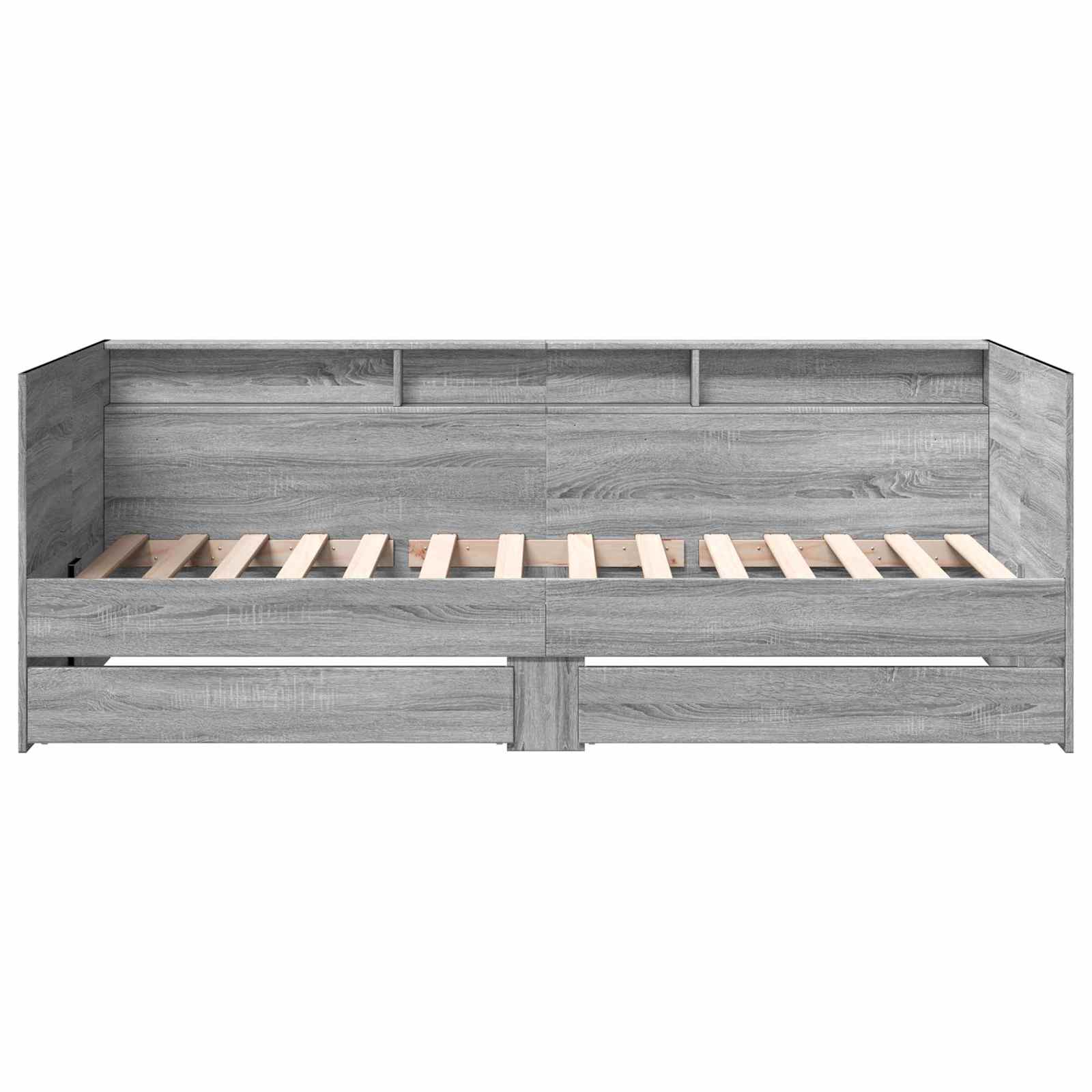 Tagesbett mit Schubladen mit Regal Grau Sonoma Holzwerkstoff