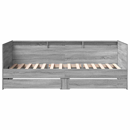 Tagesbett mit Schubladen mit Regal Grau Sonoma Holzwerkstoff