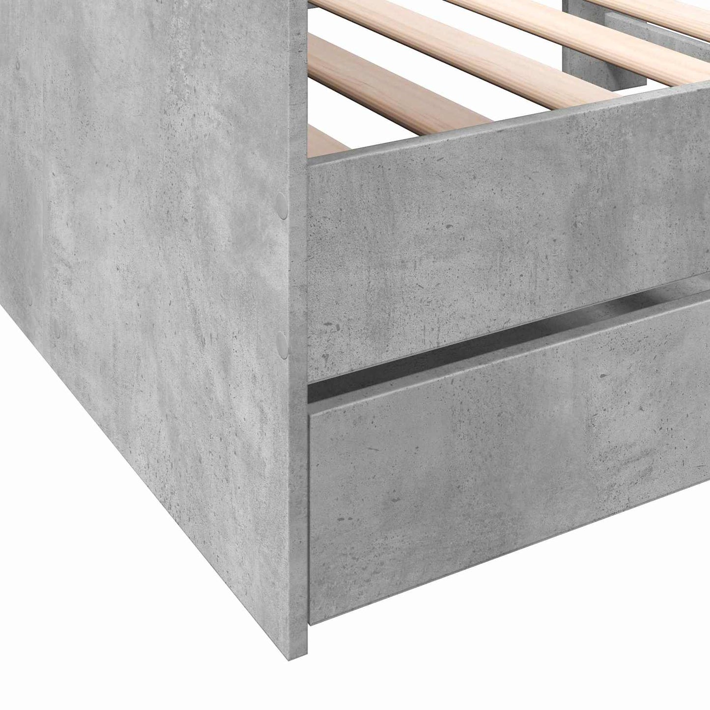 Tagesbett mit Schubladen mit Regal Betongrau Holzwerkstoff