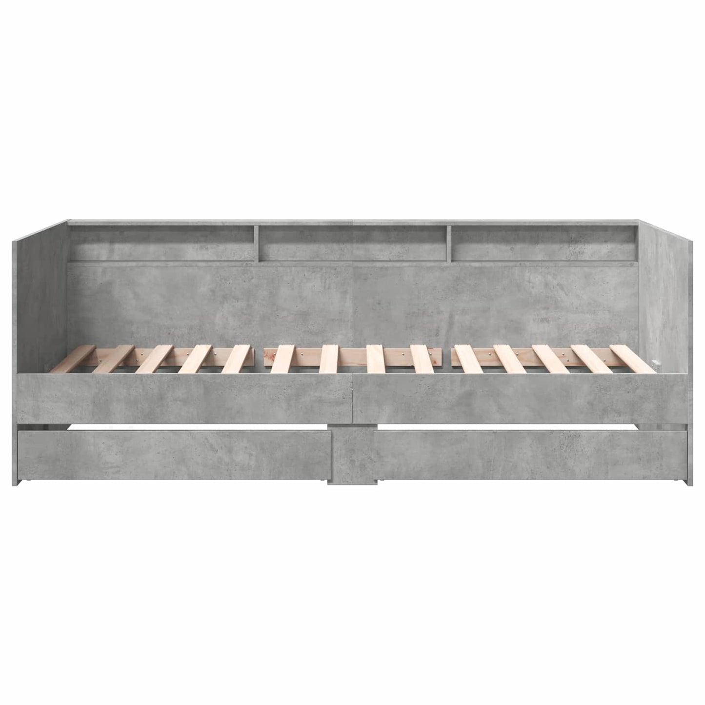 Tagesbett mit Schubladen mit Regal Betongrau Holzwerkstoff
