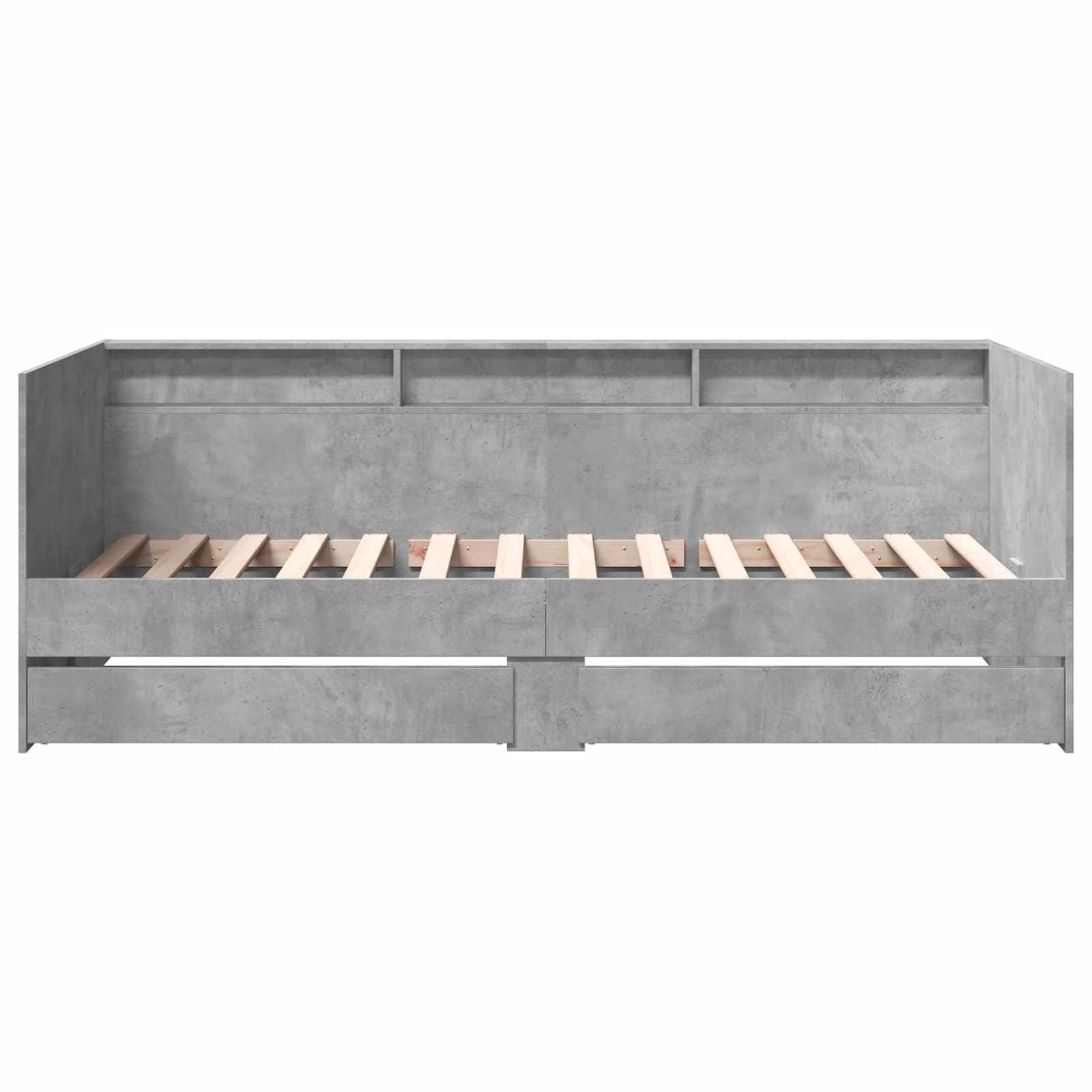 Tagesbett mit Schubladen mit Regal Betongrau Holzwerkstoff