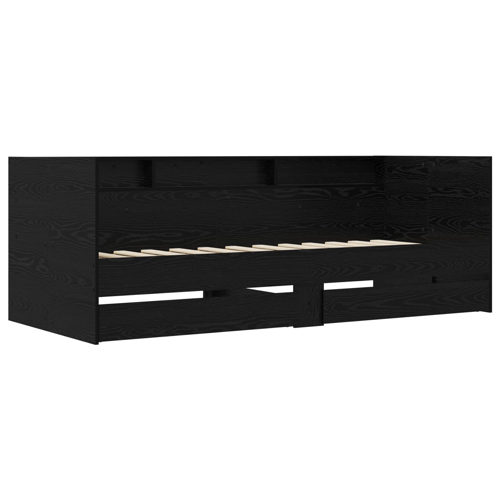 Tagesbett mit Schubladen mit Regal Schwarze Eiche Holzwerkstoff