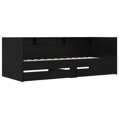 Tagesbett mit Schubladen mit Regal Schwarze Eiche Holzwerkstoff
