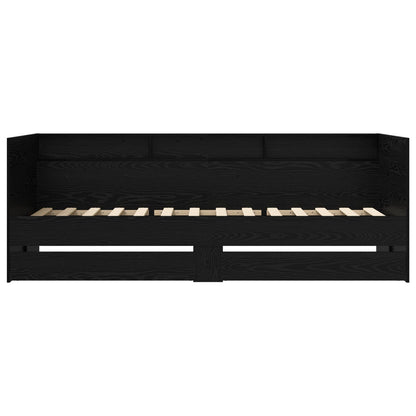 Tagesbett mit Schubladen mit Regal Schwarze Eiche Holzwerkstoff