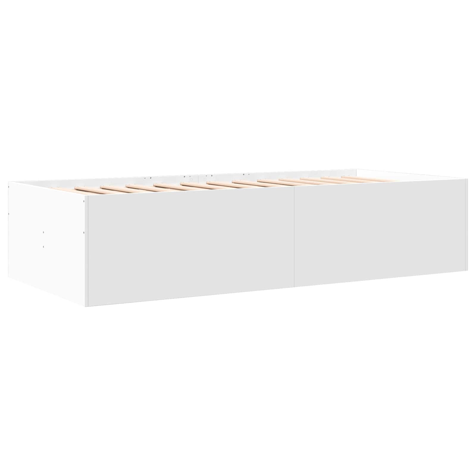 Bettgestell mit Stauraum Weiß 80 x 200 cm Holzwerkstoff