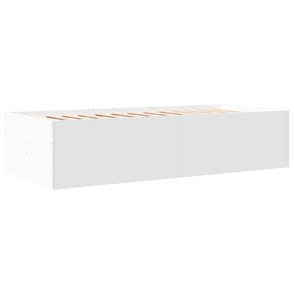Bettgestell mit Stauraum Weiß 80 x 200 cm Holzwerkstoff