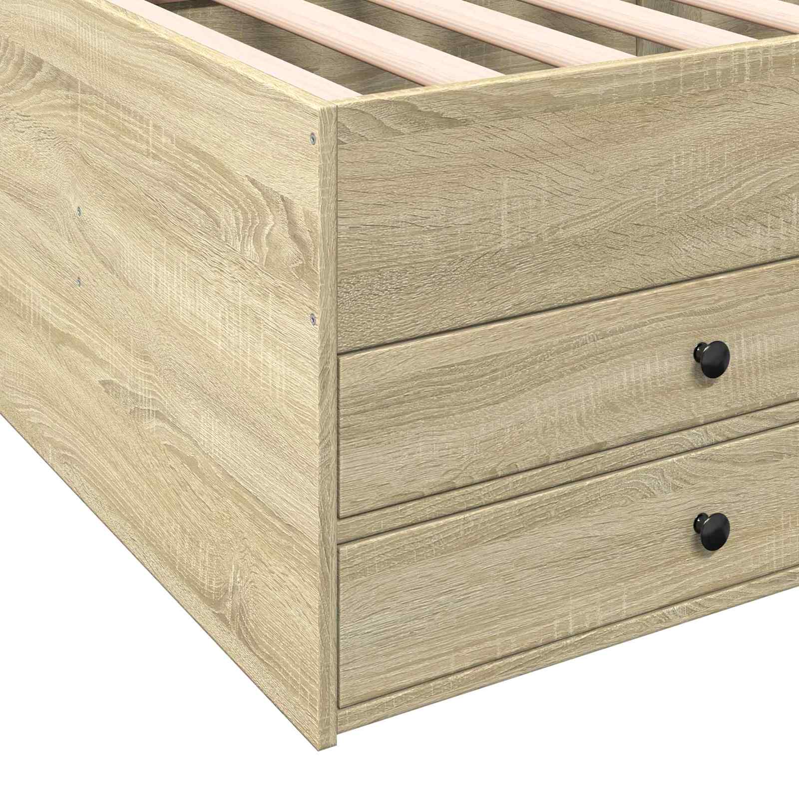 Bettgestell mit Stauraum Sonoma-Eiche 80 x 200 cm Holzwerkstoff