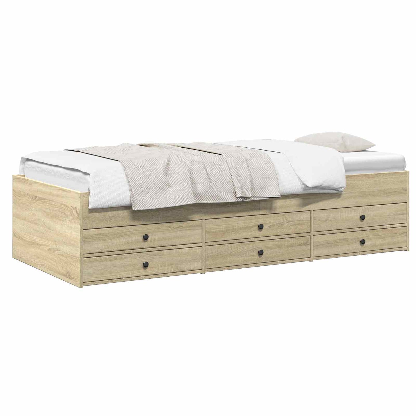 Bettgestell mit Stauraum Sonoma-Eiche 80 x 200 cm Holzwerkstoff