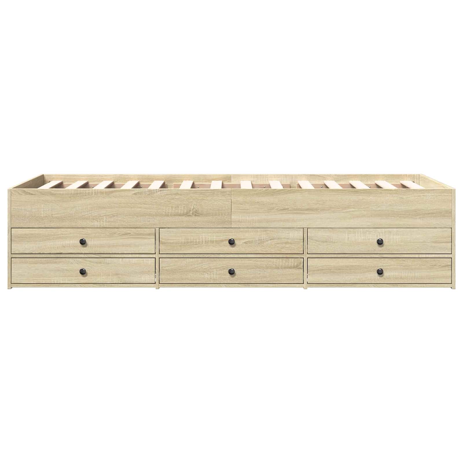 Bettgestell mit Stauraum Sonoma-Eiche 80 x 200 cm Holzwerkstoff