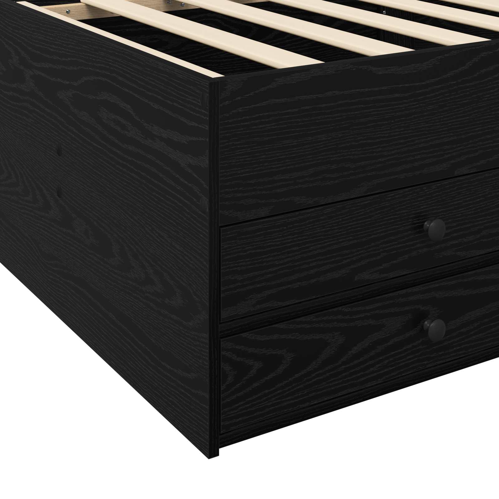 Bettgestell mit Stauraum Schwarze Eiche 80 x 200 cm