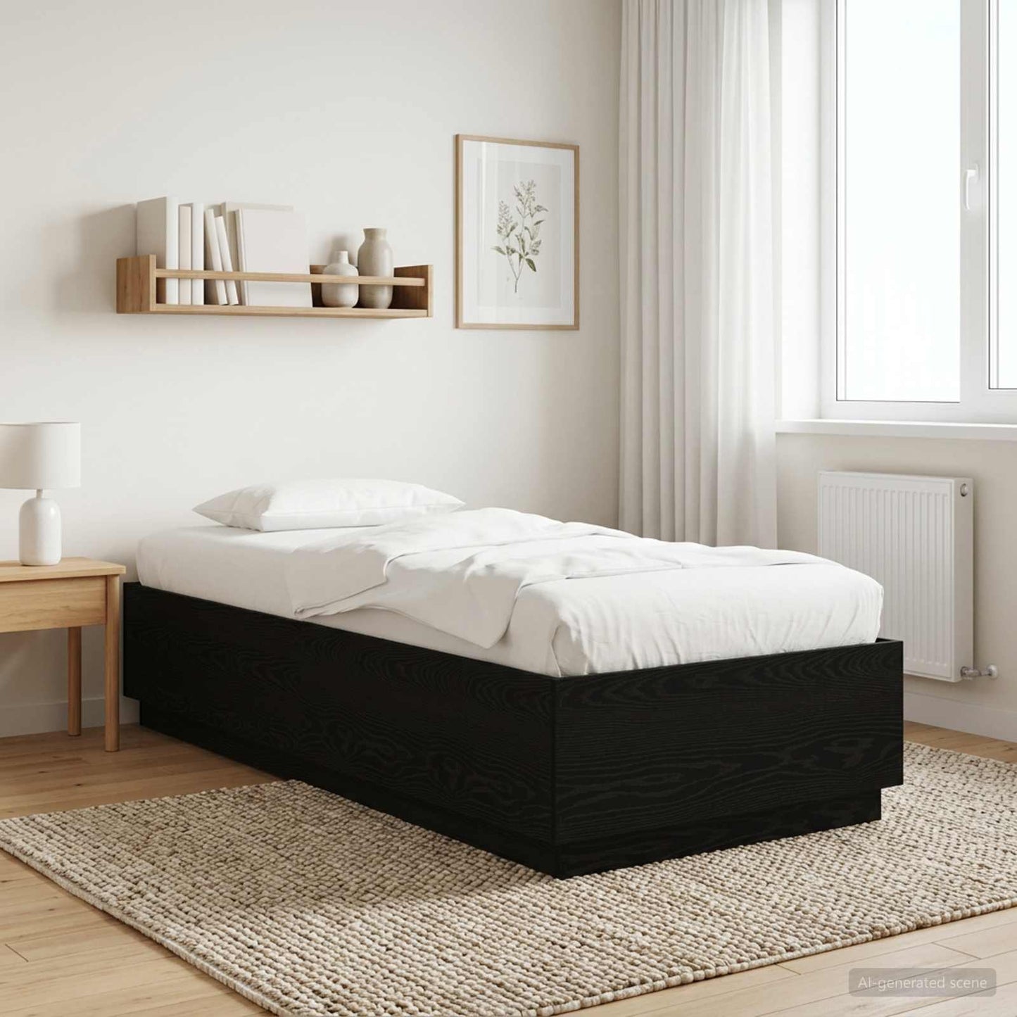 Bettrahmen Schwarze Eiche 80 x 200 cm Holzwerkstoff