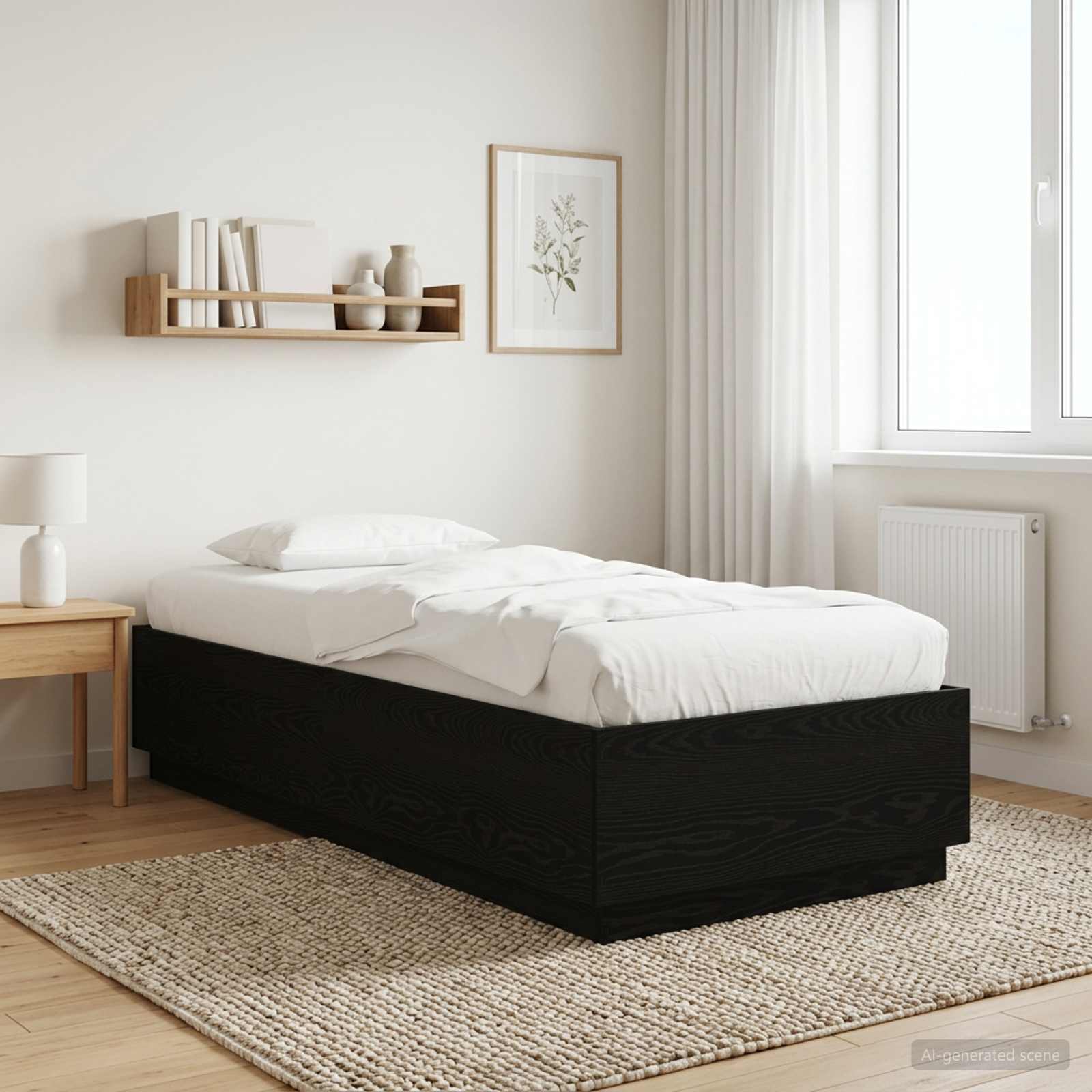 Bettrahmen Schwarze Eiche 80 x 200 cm Holzwerkstoff
