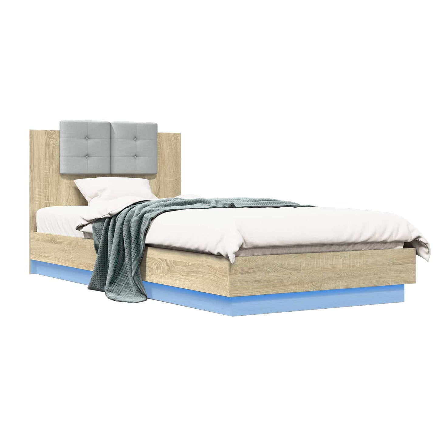 Bettgestell mit LED Sonoma-Eiche 80 x 200 cm Holzwerkstoff
