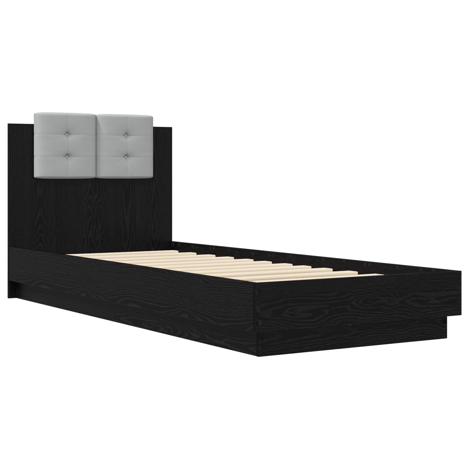 Bettgestell mit Kopfteil Schwarze Eiche Holzwerkstoff