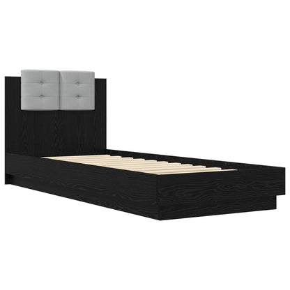 Bettgestell mit Kopfteil Schwarze Eiche Holzwerkstoff