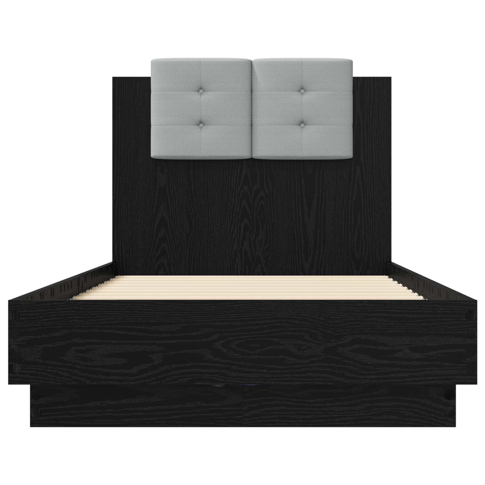 Bettgestell mit Kopfteil Schwarze Eiche Holzwerkstoff