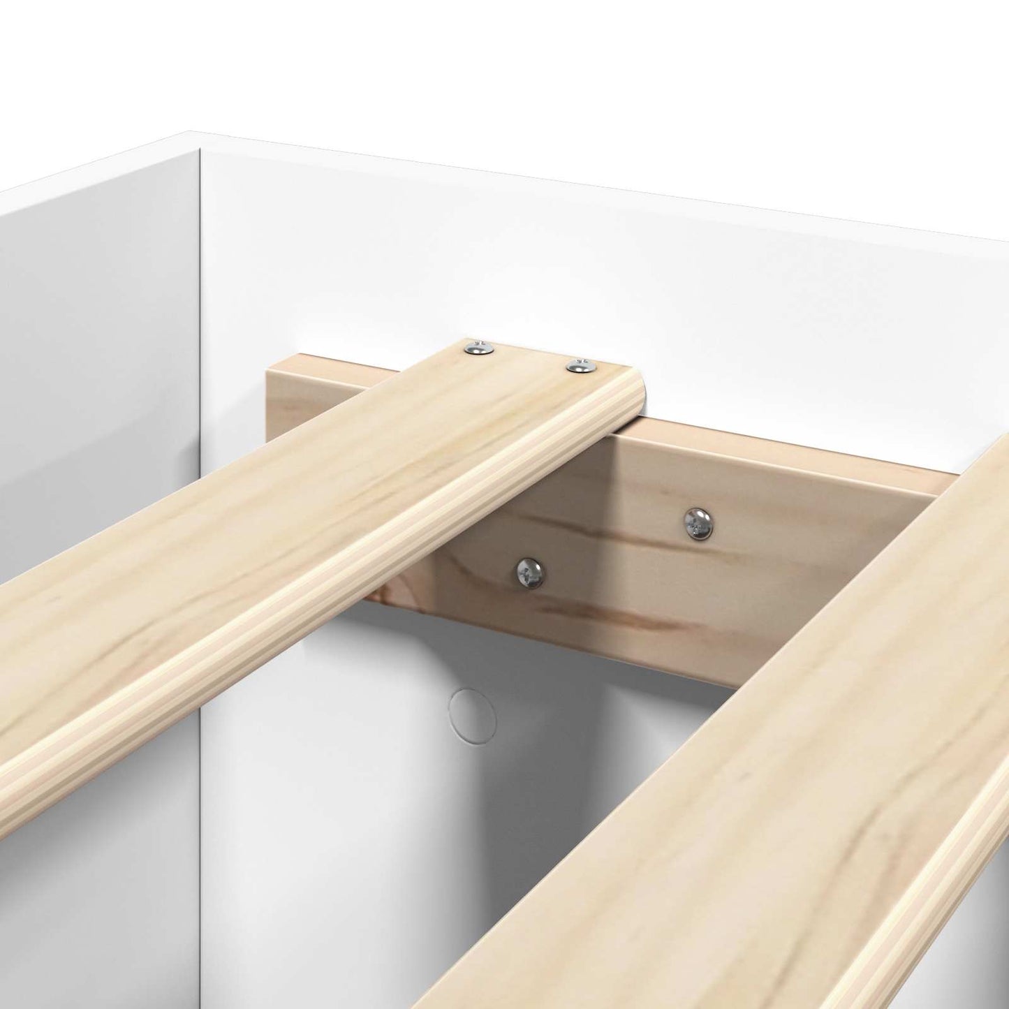 Bettrahmen mit Schubladen 2 stk. Weiß Holzwerkstoff