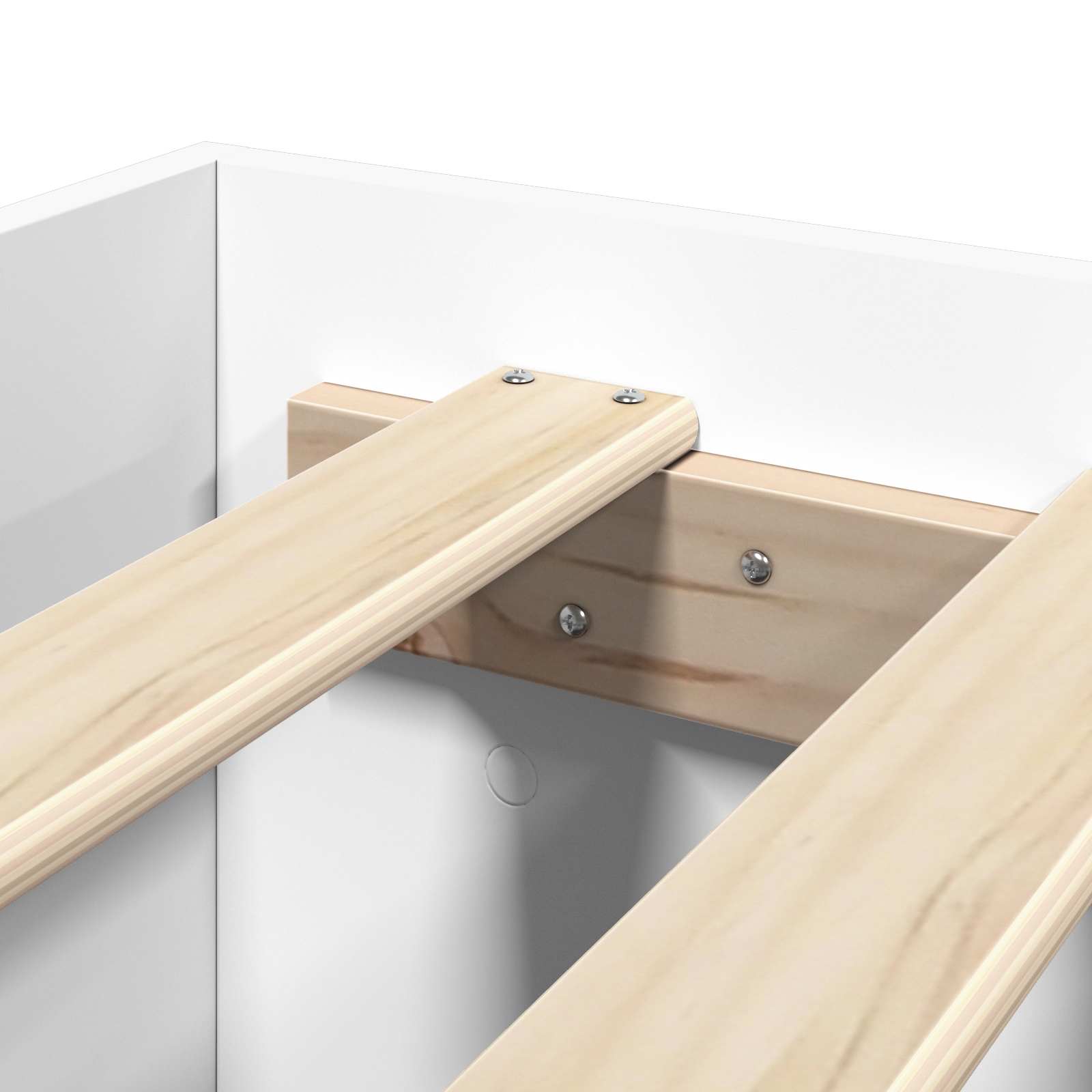 Bettrahmen mit Schubladen 2 stk. Weiß Holzwerkstoff