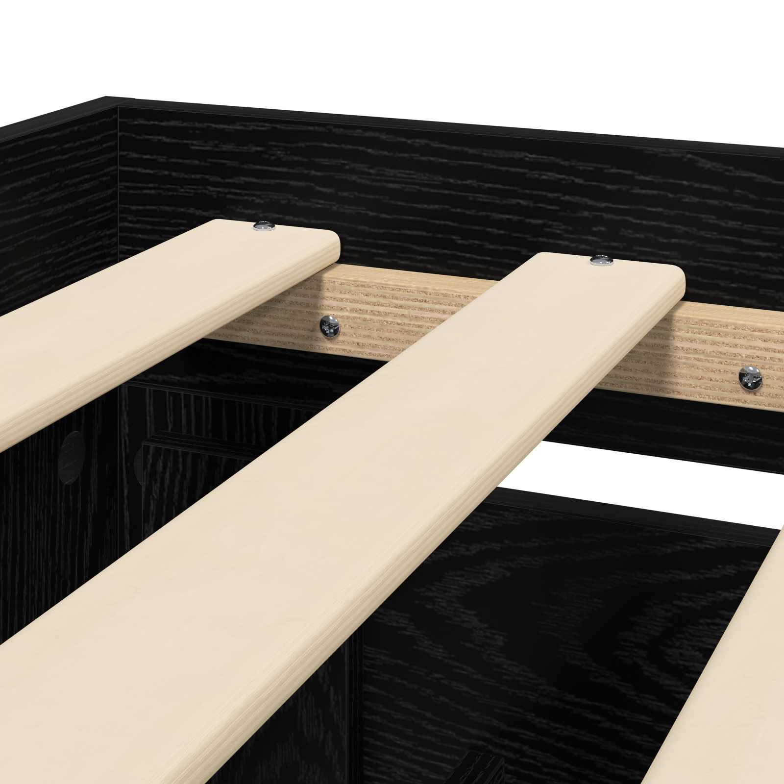 Bettrahmen mit Schubladen 2 stk. Schwarze Eiche Holzwerkstoff