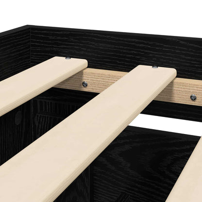 Bettrahmen mit Schubladen 2 stk. Schwarze Eiche Holzwerkstoff