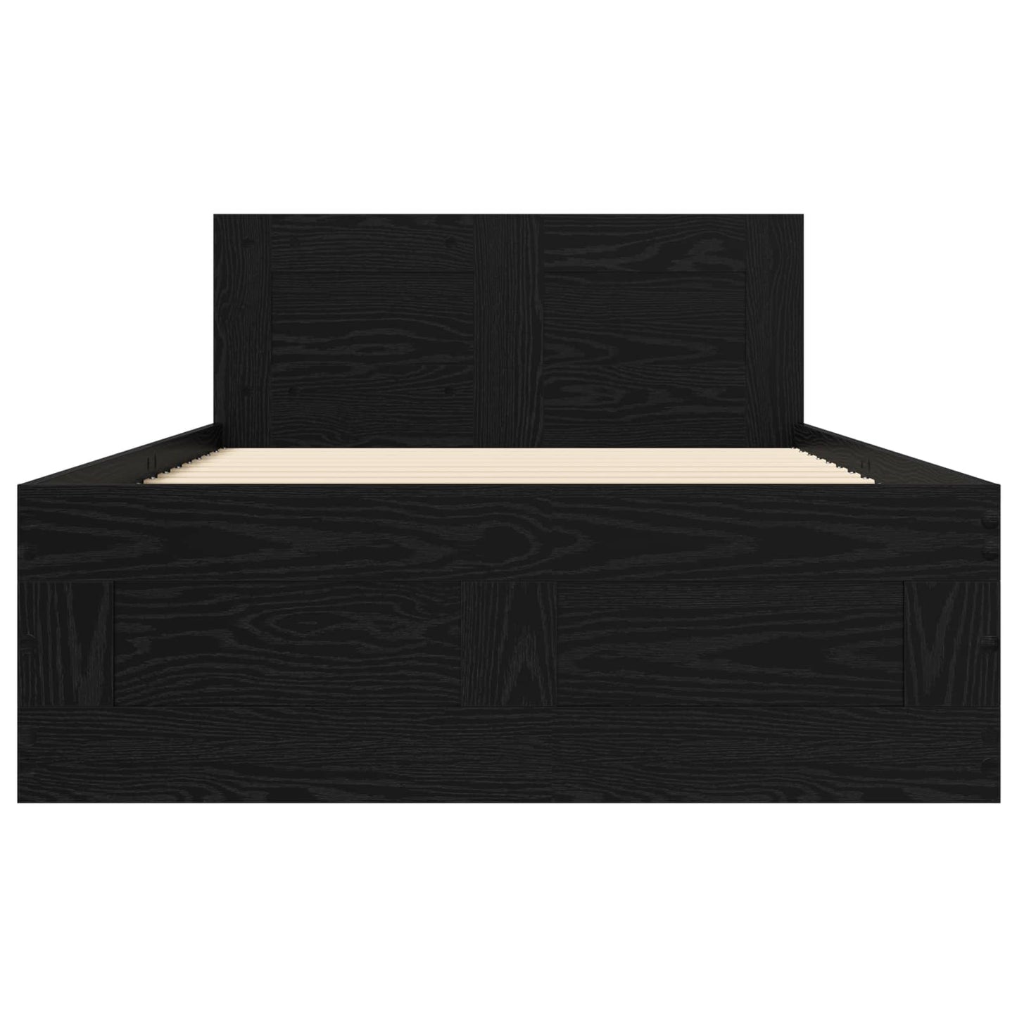 Bettrahmen mit Schubladen 2 stk. Schwarze Eiche Holzwerkstoff