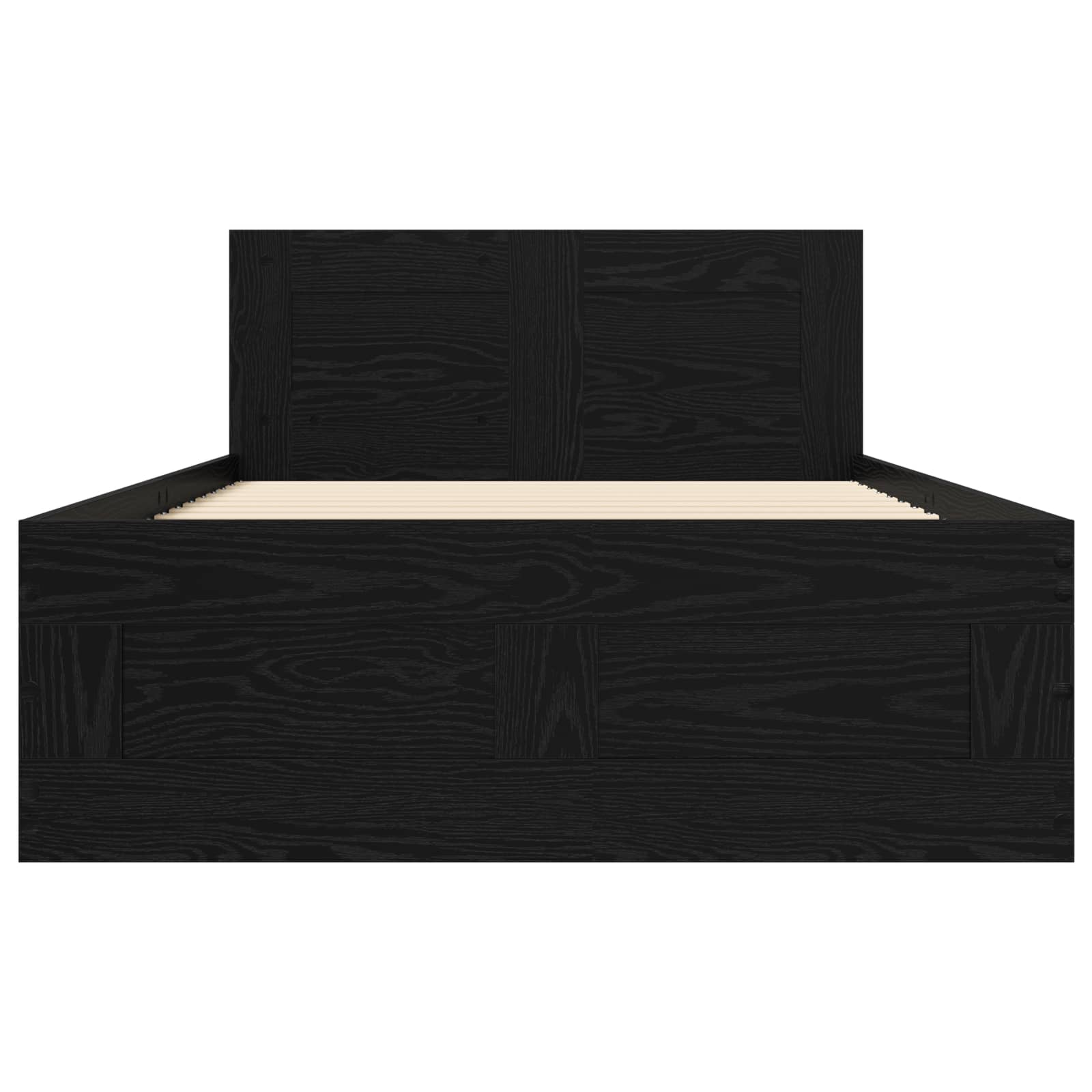 Bettrahmen mit Schubladen 2 stk. Schwarze Eiche Holzwerkstoff