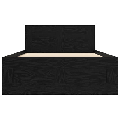 Bettrahmen mit Schubladen 2 stk. Schwarze Eiche Holzwerkstoff