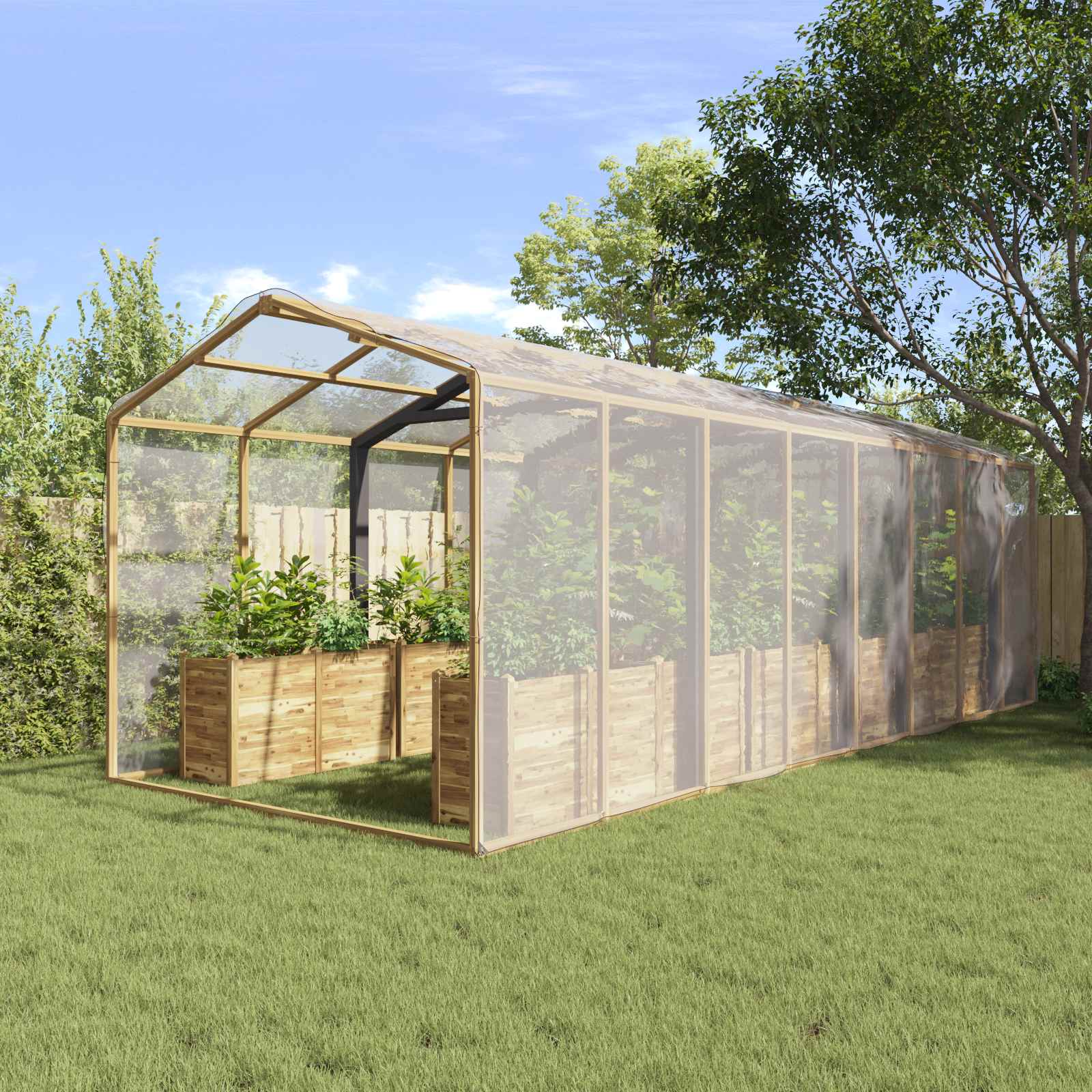 Pflanzenabdeckung Transparent 8 x 8 m PE