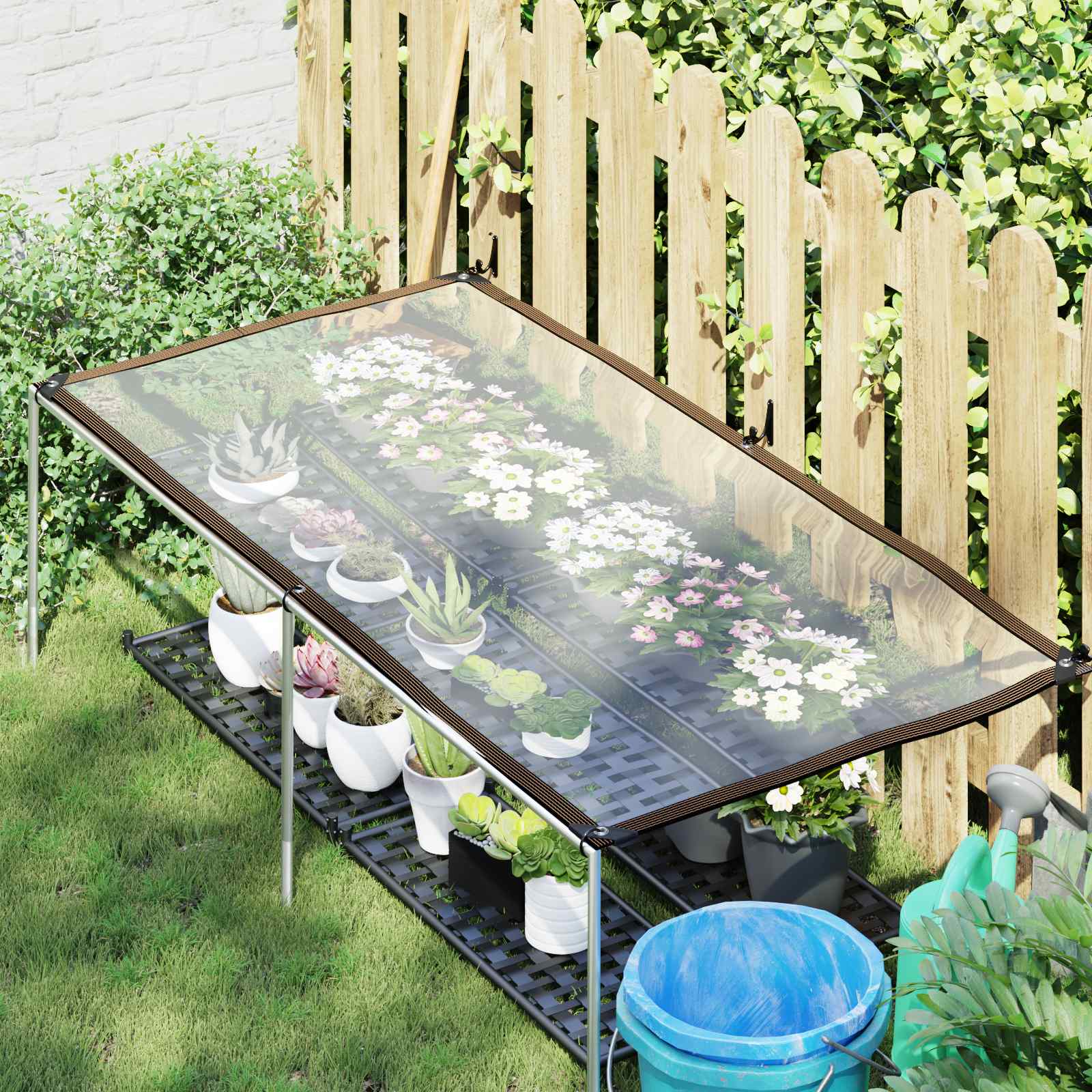 Pflanzenabdeckung Transparent 1 x 2 m PE