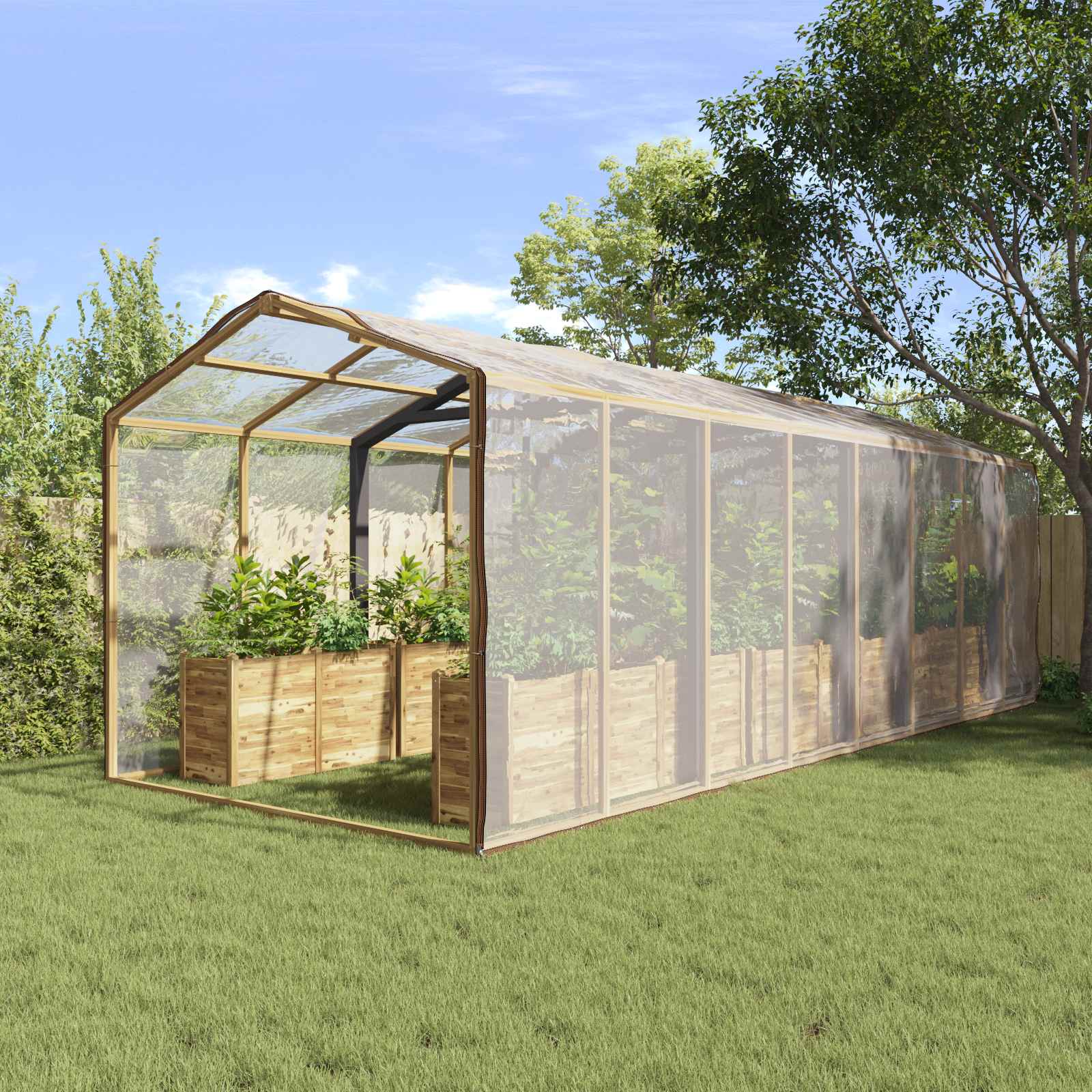 Pflanzenabdeckung Transparent 6 x 6 m PE