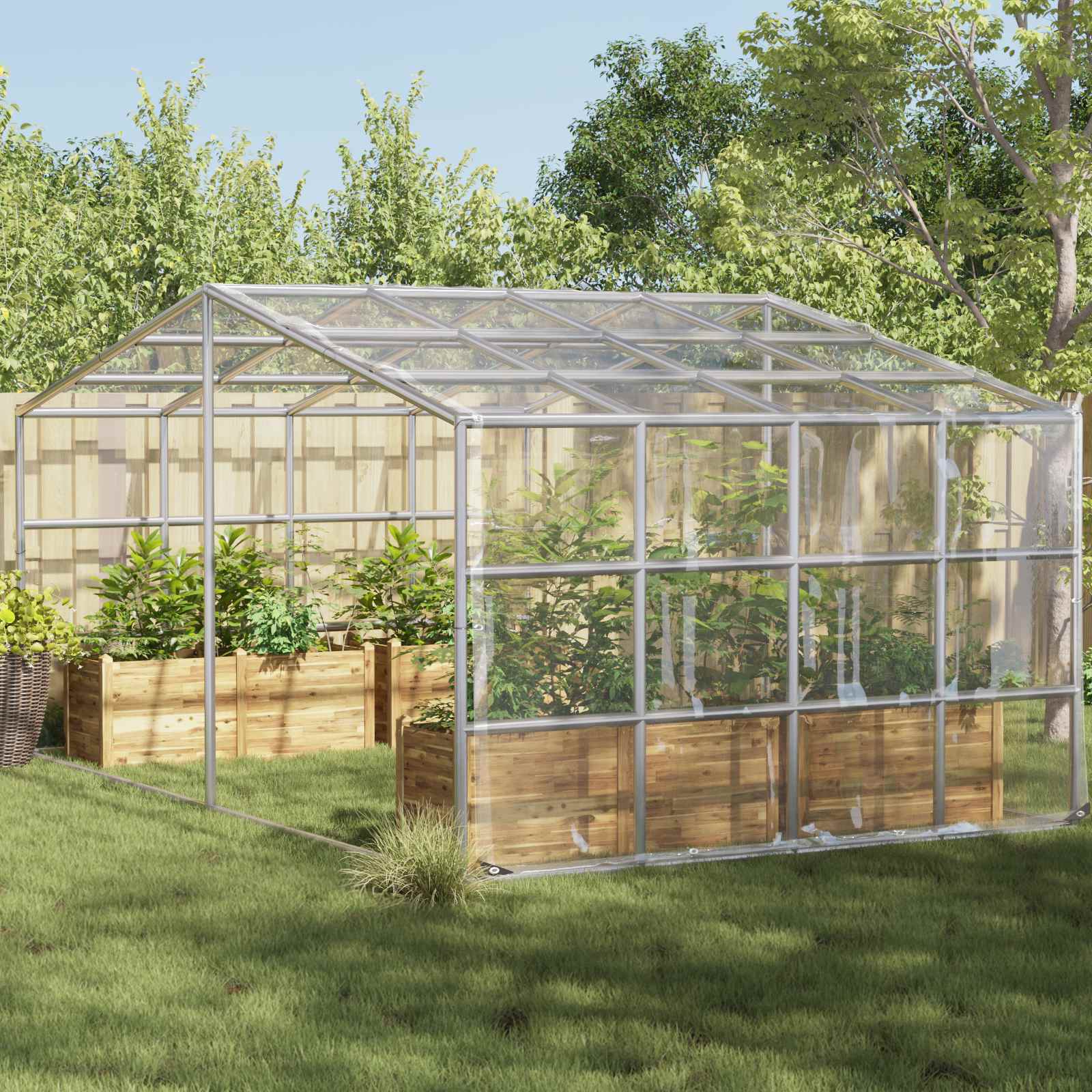 Pflanzenabdeckung Transparent 4 x 6 m PVC