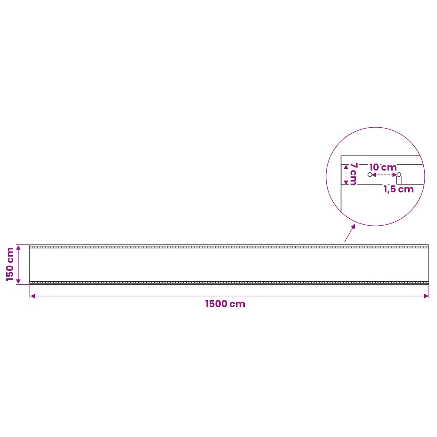 Plane mit Ösen 2 Stk. Grün 1,5 x 15 m 260 gsm PE