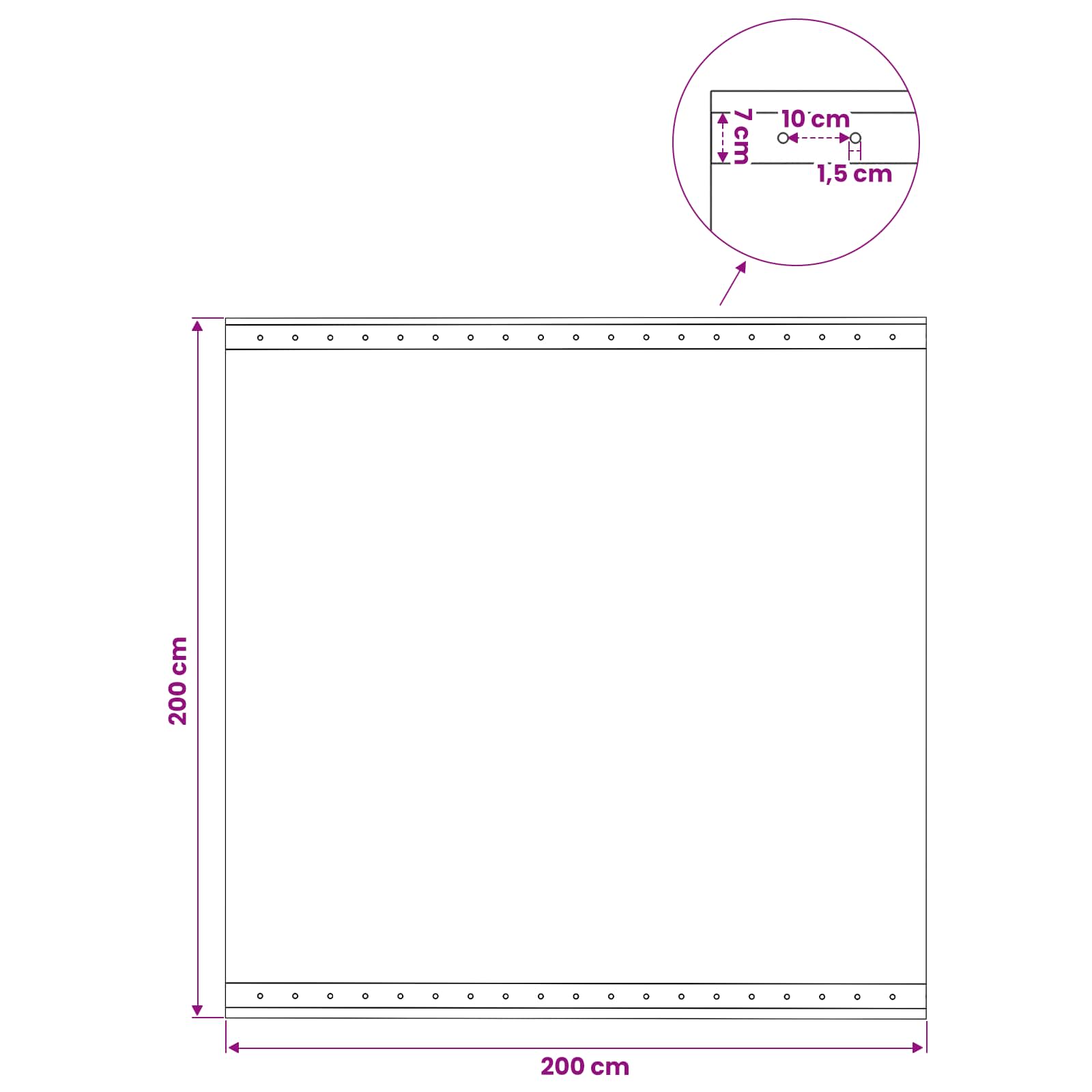 Plane mit Ösen 2 Stk. Grün 2 x 2 m 260 gsm PE