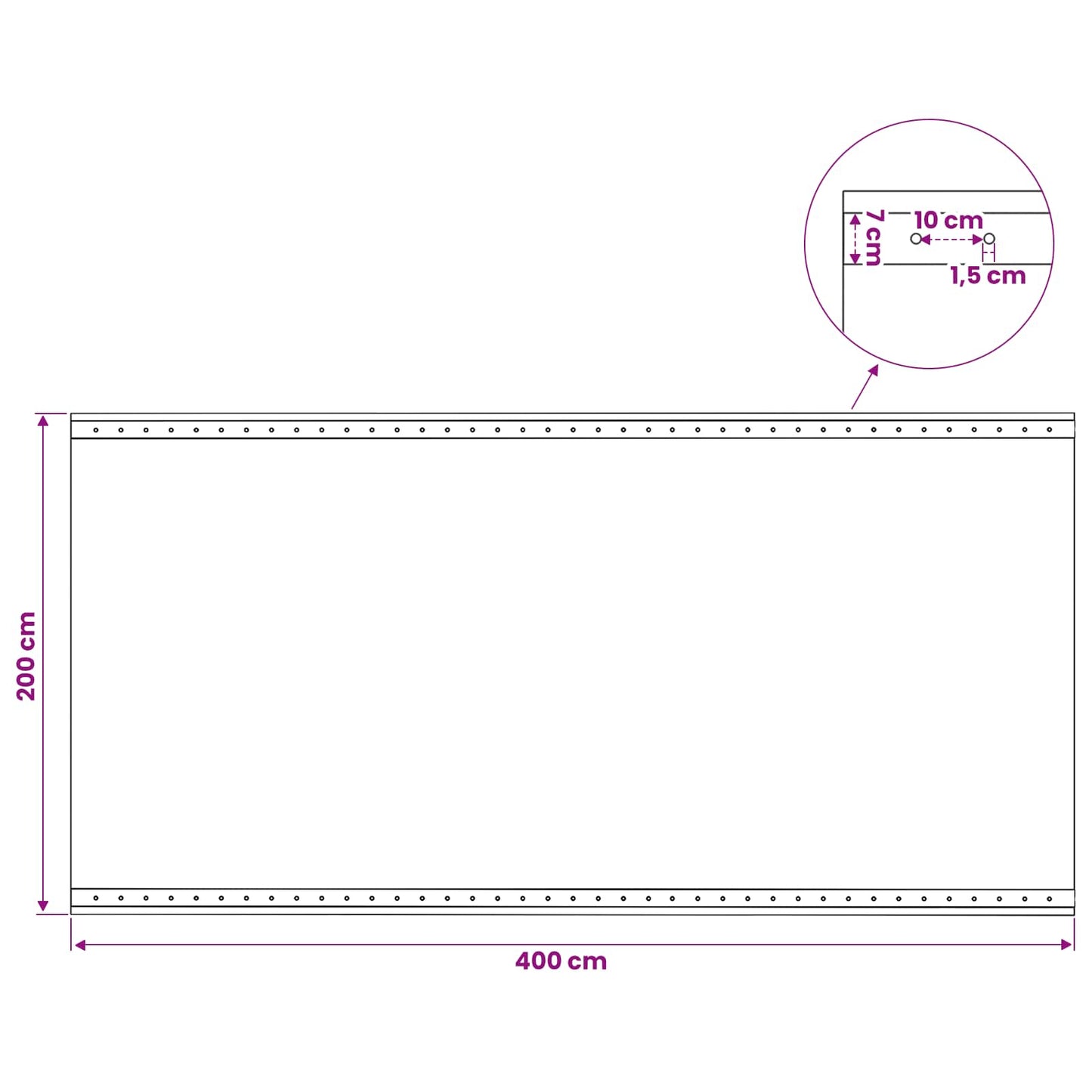 Plane mit Ösen 2 Stk. Grün 2 x 4 m 260 gsm PE