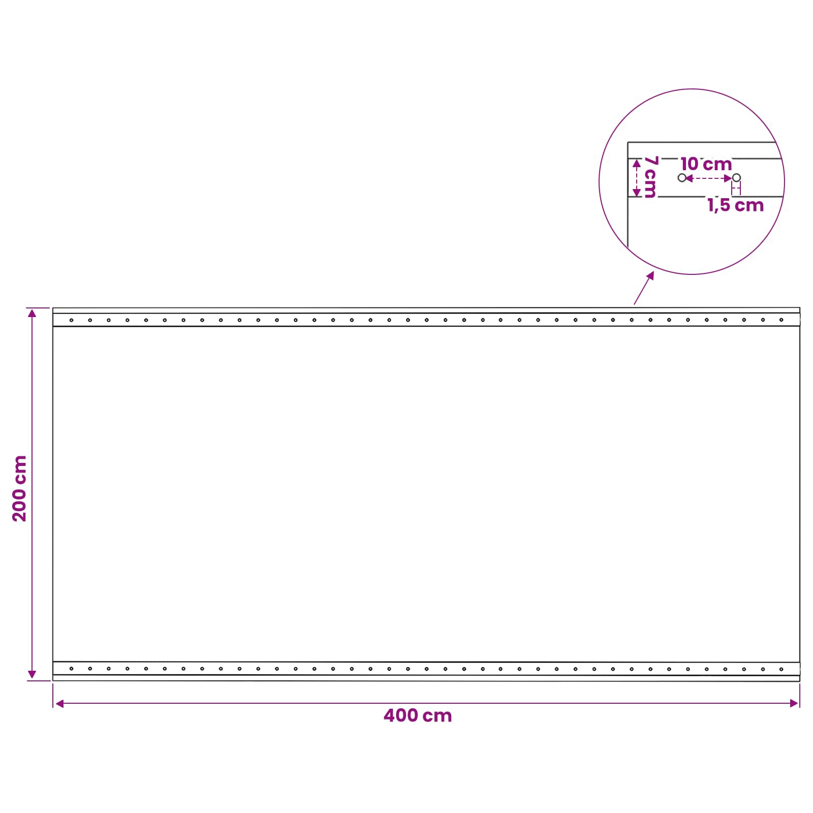Plane mit Ösen 2 Stk. Grün 2 x 4 m 260 gsm PE