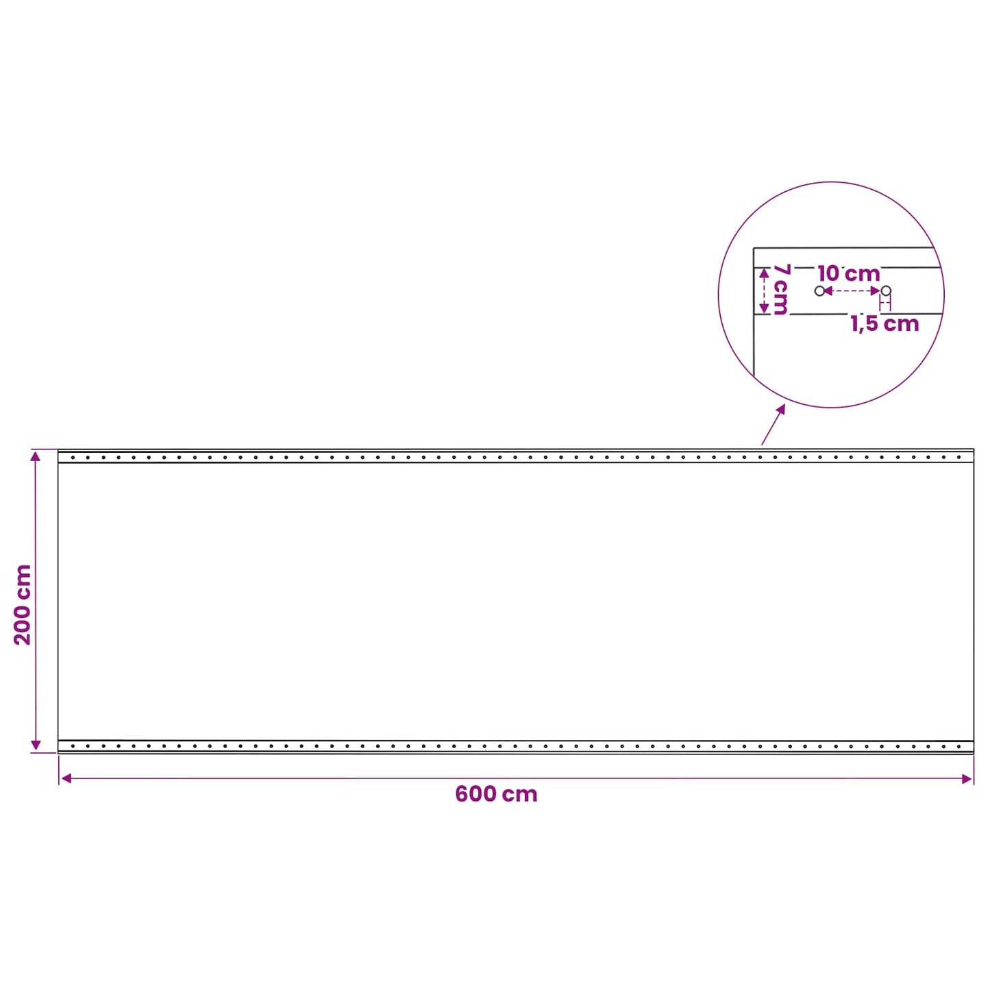 Plane mit Ösen 2 Stk. Grün 2 x 6 m 260 gsm PE