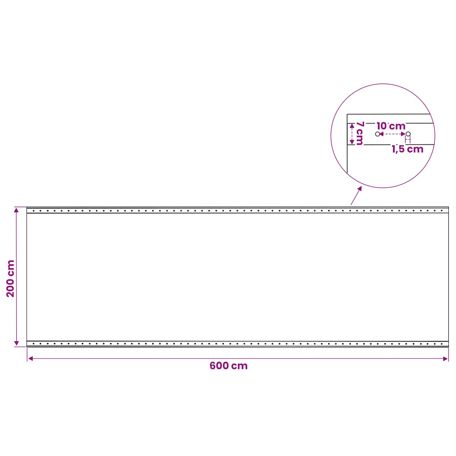 Plane mit Ösen 2 Stk. Grün 2 x 6 m 260 gsm PE