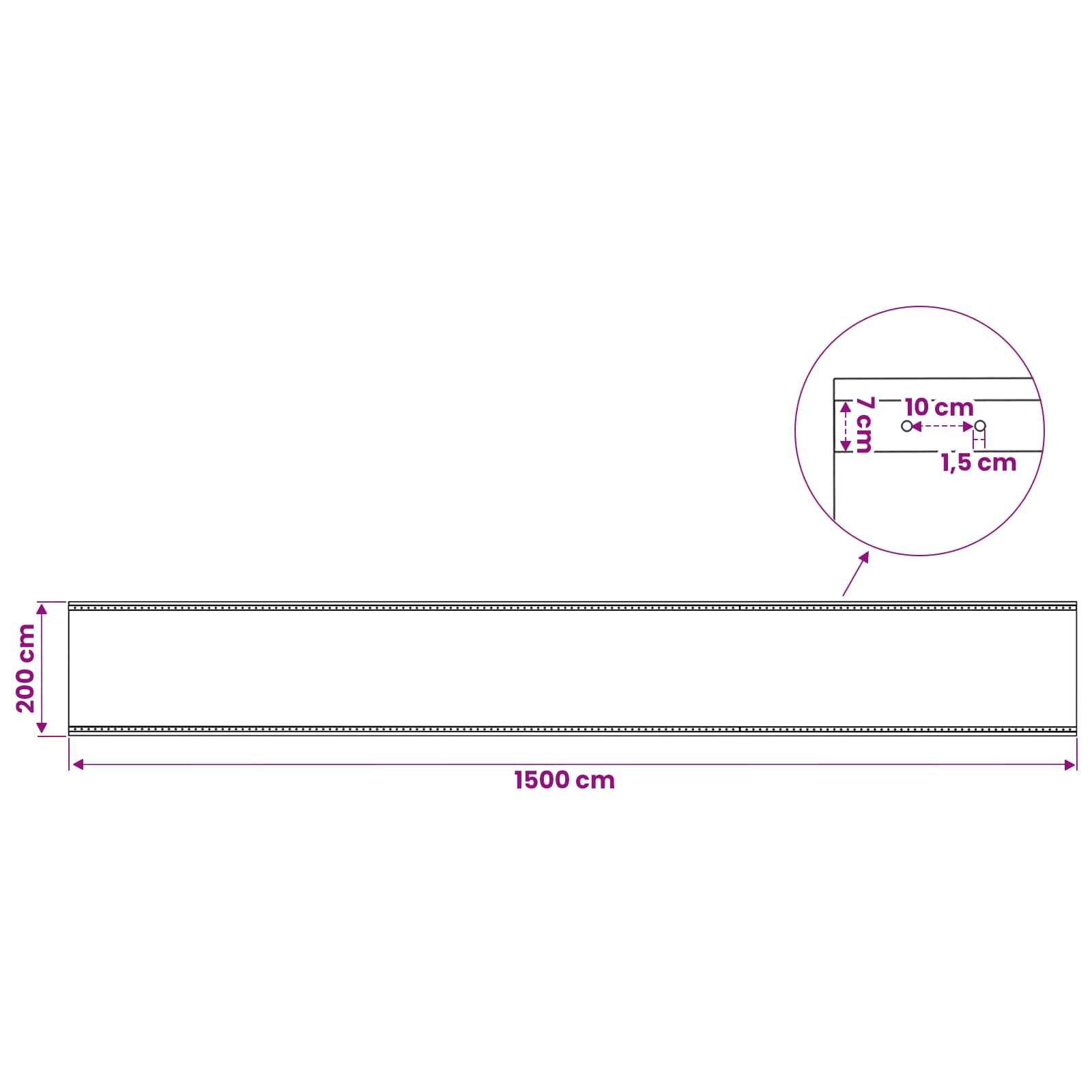 Plane mit Ösen 2 Stk. Grün 2 x 15 m 260 gsm PE