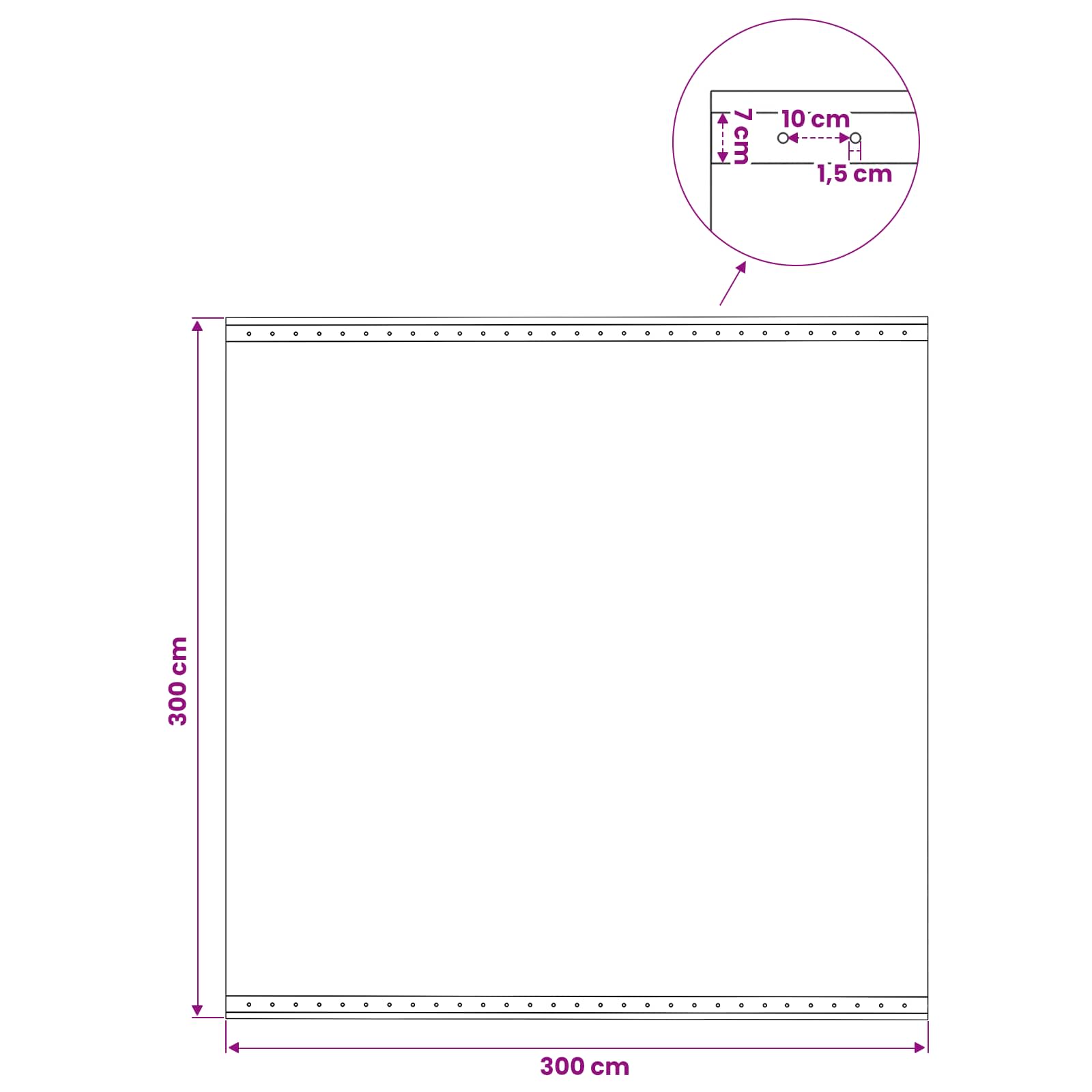 Plane mit Ösen 2 Stk. Grün 3 x 3 m 260 gsm PE