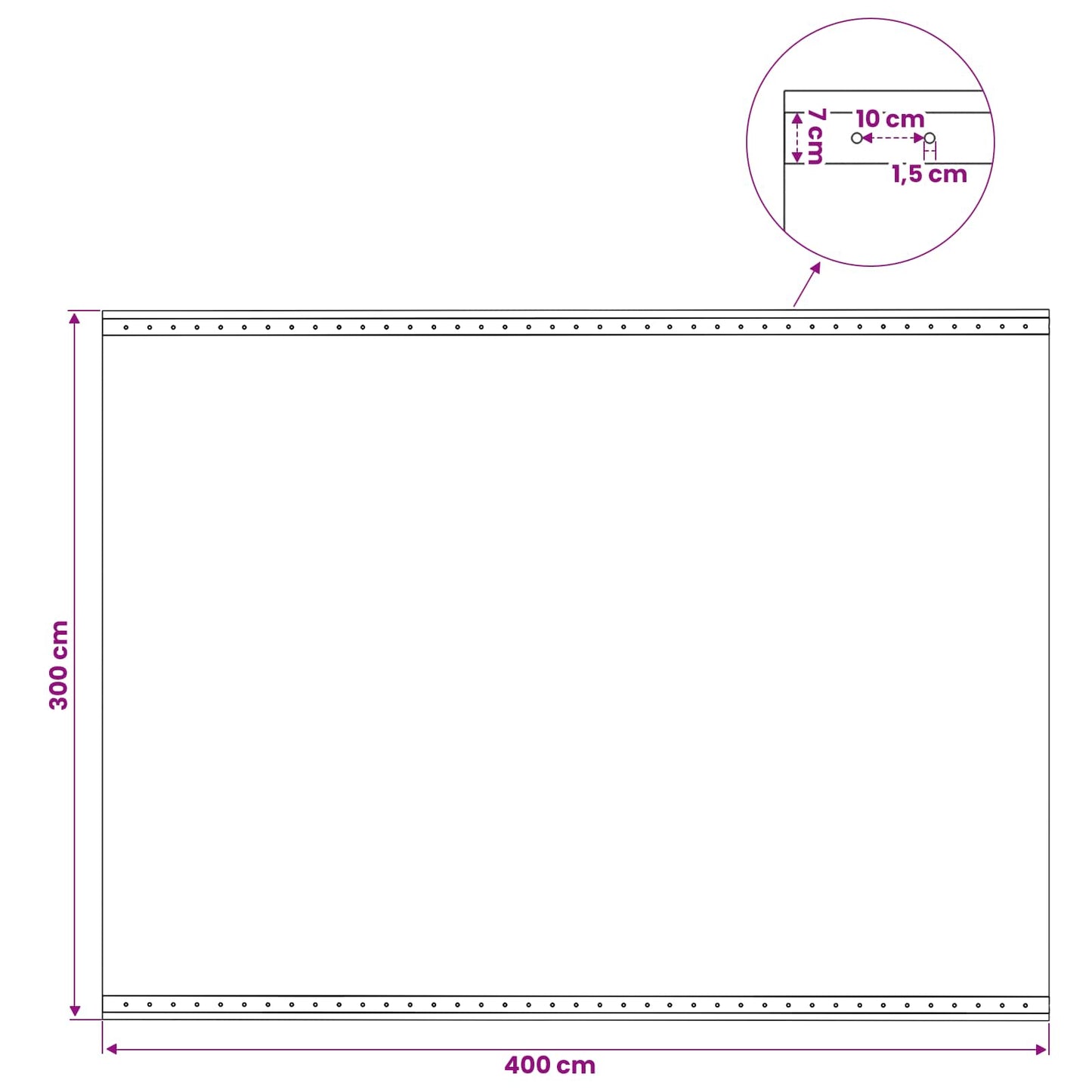 Plane mit Ösen 2 Stk. Grün 3 x 4 m 260 gsm PE